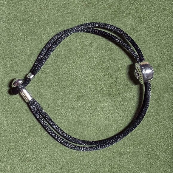 Brand NEW Limited-EditiPandora Silk Cord Bracelet with Girlfriend Heart CZ Charm - Picture 7 of 15